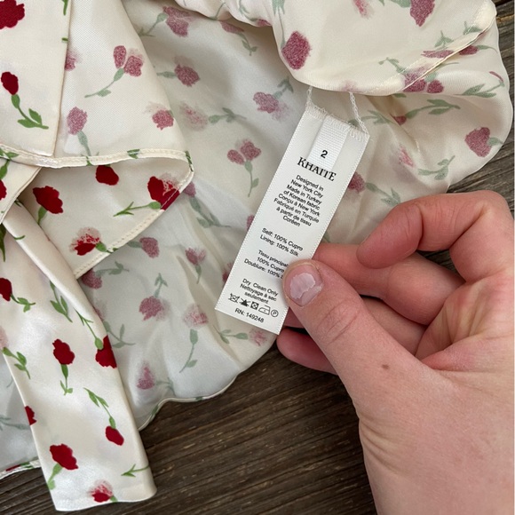 KHAITE Women's Floral Print Attached Scarf Blouse Size 2 - Picture 9 of 12